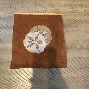 Sand dollar classic finished cross stitch ocean theamed handmade beach brown